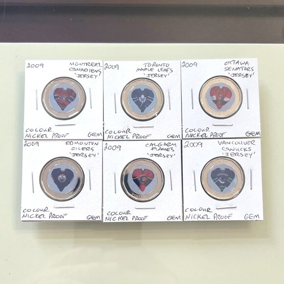 2009 Special 6 x Nickel Proof Canadian NHL Team Jersey Loons! - Picture 1 of 15